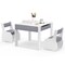 4-in-1 Kids Desk Table and Chairs Set with Storage Drawing Board Perfect for 3-6 Years Old Child